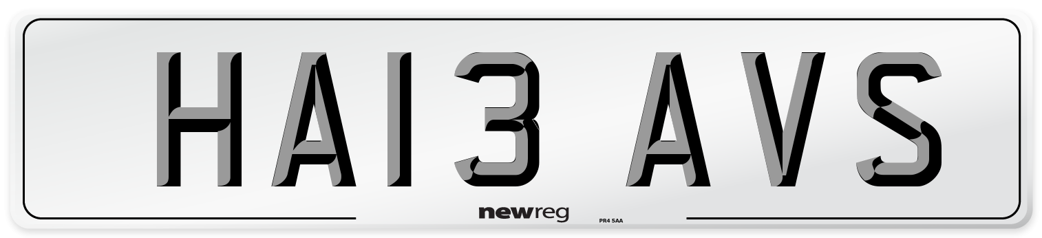 HA13 AVS Number Plate from New Reg
